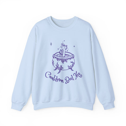 Cauldron Boil Me Unisex Crewneck Sweatshirt for Cozy Witch Vibes